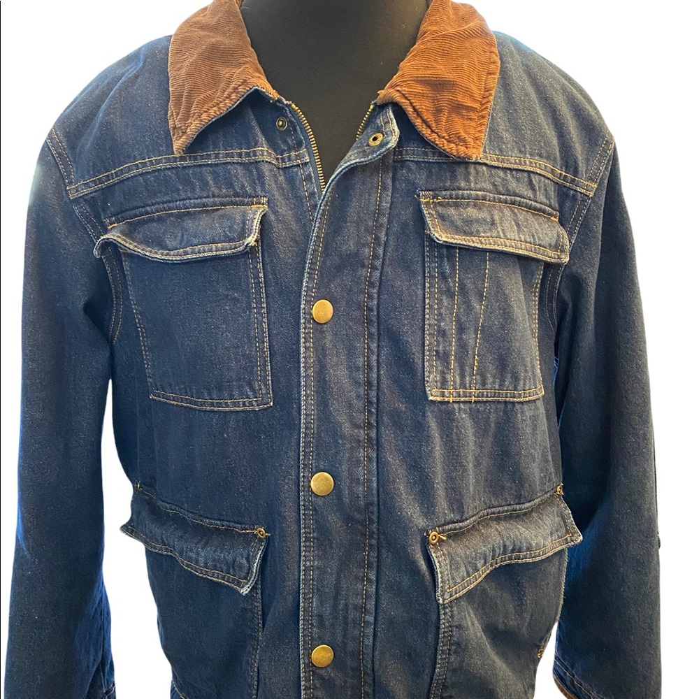 Vintage Wrangler Sherpa Lined Denim Jacket Men's XL Full Zip Blue Jean Trucker